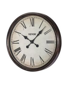 VEVOR Wall Clock, 20 in Wall Clock Roman Numerals, Battery Operated Non Ticking Silent Classic Decorative Round Clocks