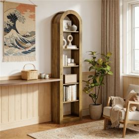 Arched bookshelf, open bookshelf, display rack, sturdy and natural