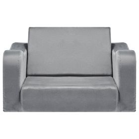 VEVOR 2-in-1 Kids Sofa, Foldable Toddler Soft Couch with Armrests, Made of 28D Sponge & Short Pile, Convertible Toddler Chair to Lounger