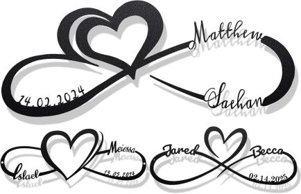 Personalized Metal Sign With Couples Name and Date: Wedding Gifts for Couples - Anniversary Valentines Day Gifts for her him Bridal Shower - Infi
