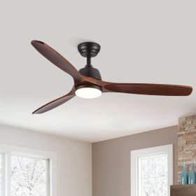 52 in. Integrated LED Farmhouse Indoor/Outdoor Black Smart Ceiling Fan with Remote Control