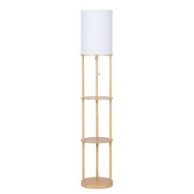 62 in Farmhouse Light Wood Floor Lamp