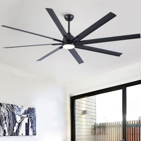 84 in. Integrated LED Farmhouse Indoor/Outdoor Black Smart Ceiling Fan with Remote Control